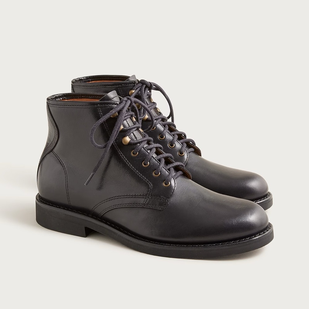 J. CREW Field boots in English leather in Black Size 7 NWOB $378 CB047
